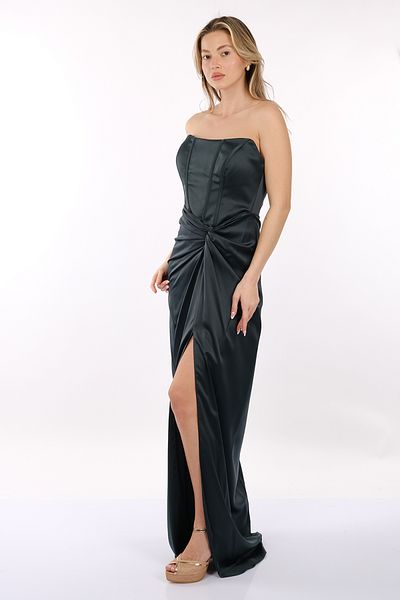 DORİ Βραδινό φόρεμα Doridorca Strapless μπροστινό σατέν φόρεμα με κορσέ 00bb5062