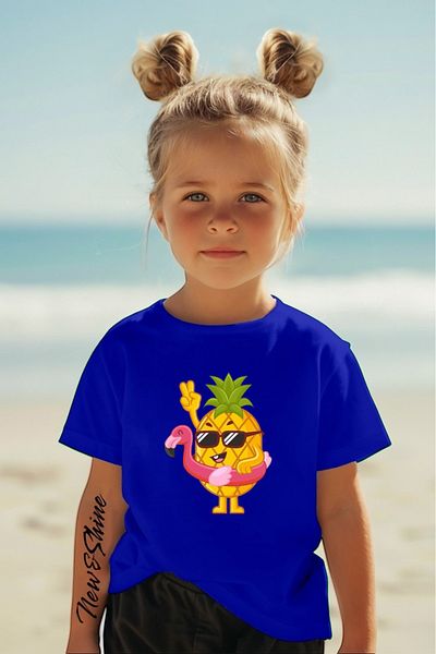 New Shine 1 tricou este un cadou pentru achiziții de 6 și mai sus în coș - Tricou pentru copii oversize cu imprimeu ananas