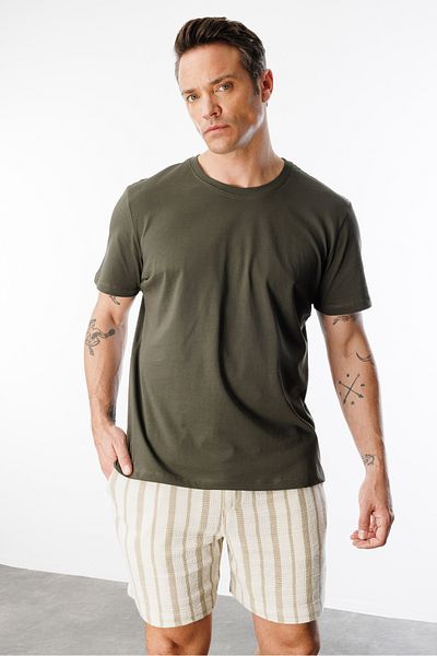 GENIUS STORE Men's T-Shirt 100% Cotton Regular Fit Crew Neck Basic T-Shirt