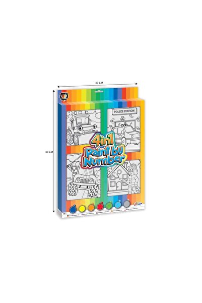 GRAFİX Pictură după numere 4 în 1 pentru băieți - 7xpaint 2xbrush