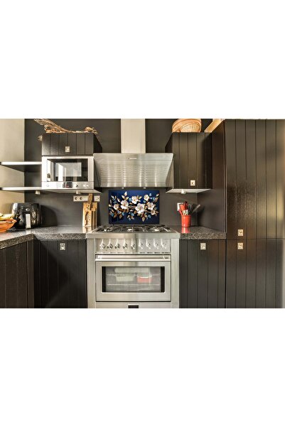 wudie Placă din sticlă de protecție pentru spatele aragazului, încorporată, rezistentă la căldură, decorativă, ușor de instalat