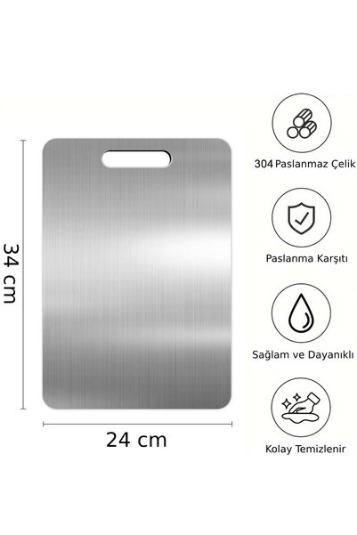 Lavuttra 34X24 cm Large Size Stainless Steel Cutting Board - Antibacterial - Stain and Water Resistant