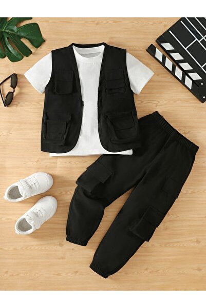 shop Set de 3 piese pentru băieți, pantofi negri