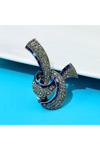 ESJ Kristal Zirkon İlmek Kadın Broş Ebat: 3,8*5,9 cm 16 gr