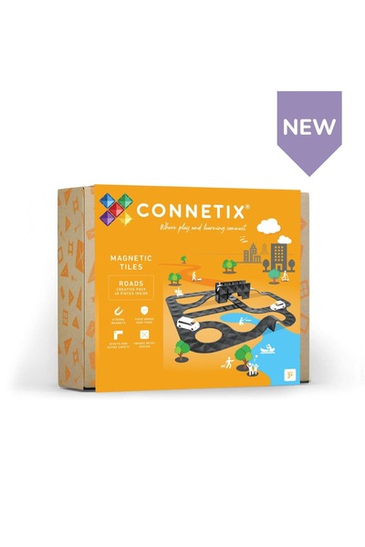 Connetix Magnetic Set, 48 Pieces Roads Creative Pack, 3 Years