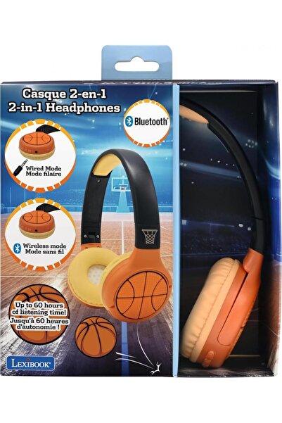 LEXIBOOK Skladacie bezdrôtové slúchadlá, basketbal,