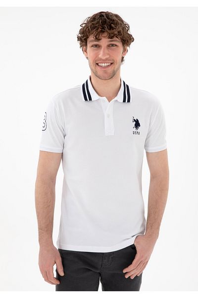 U.S. Polo Assn. Πόλο Ασν. Ανδρικό μπλουζάκι με λεπτή εφαρμογή Polo Neck Basic