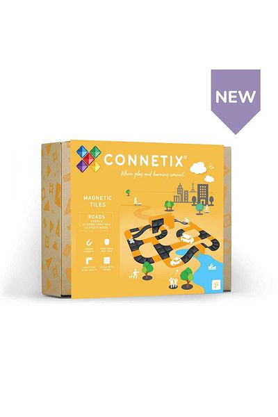 Connetix Magnetic Set, Connetix 16 Piece Roads Ramps & Intersections Pack, 3+ Years