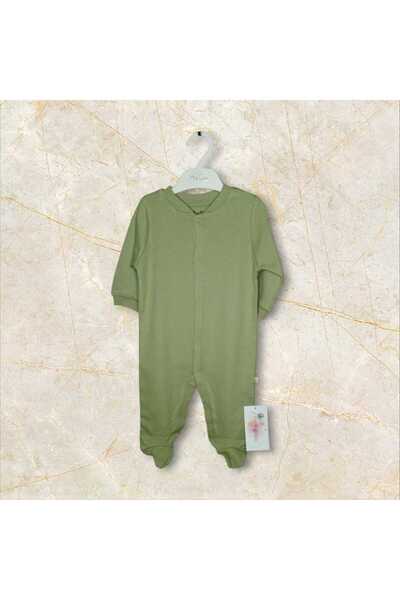 For My Baby Gray Combed Cotton Jumpsuit - Front Snaps and Booties