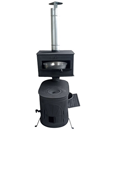 NİGHT CAMPER Fırınlı Kuzineli Kamp Sobası Seti ( Seyyar fırınlı Set)