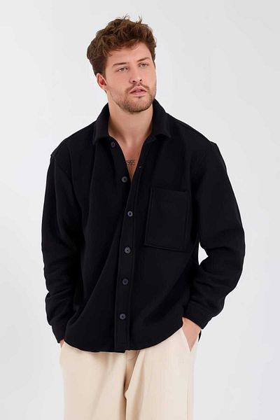 CODER SW Black Thick Winter Fleece Shirt