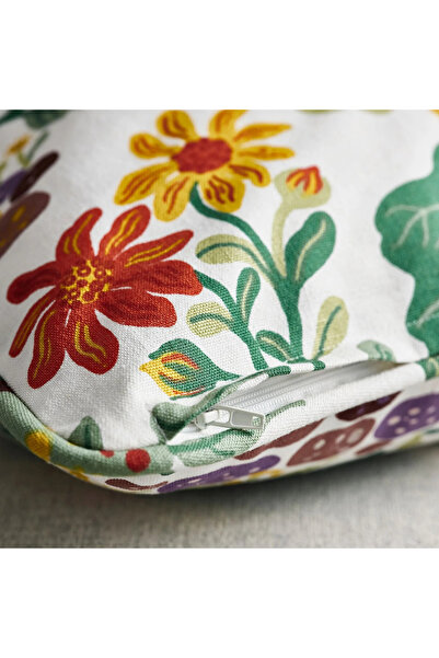 IKEA Vildpersilja Cushion Cover, Floral Print, 50X50 cm