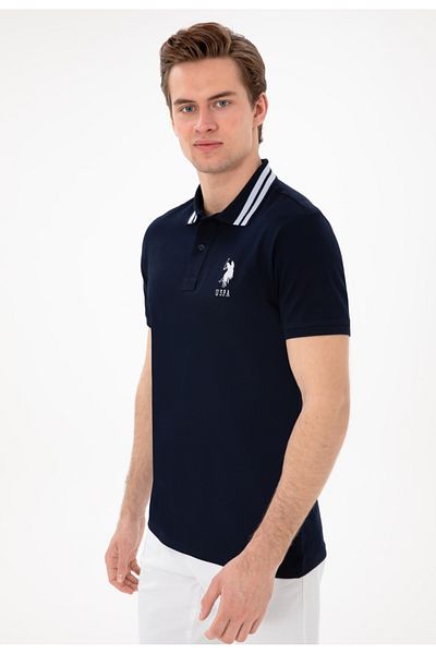 U.S. Polo Assn. Πόλο Ασν. Ανδρικό μπλουζάκι με λεπτή εφαρμογή Polo Neck Basic