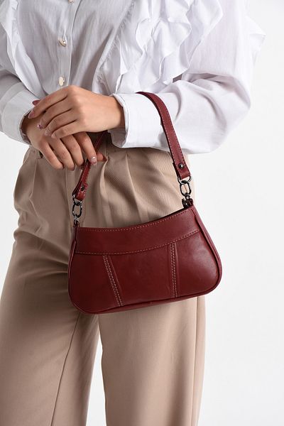 NahitaTyana Geantă de mână și de umăr de lux Claret Red pentru femei