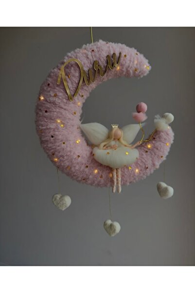 Tasarım Ay bebek kapı süsü, keçe bebek kapı süsü, bebek oda aksesuar