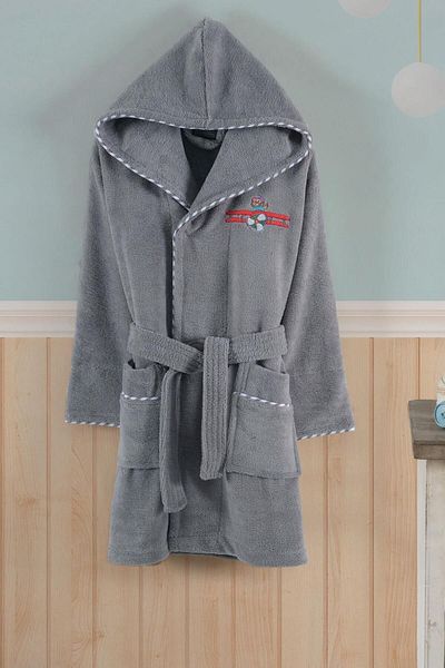 VAROL Bamboo Embroidered Children's Bathrobe - Pilot