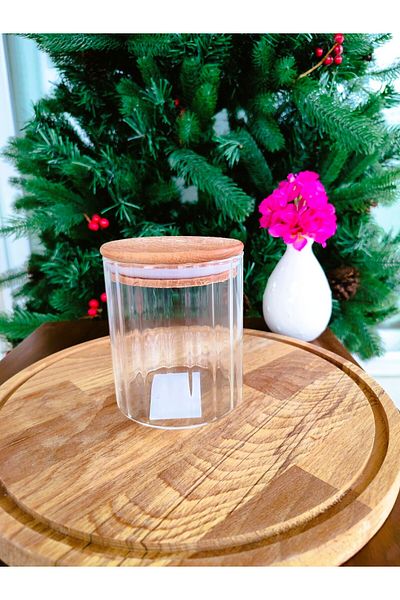 Madame Coco Lunel Cylinder Glass Jar with Optics - 700ml - Mini Size