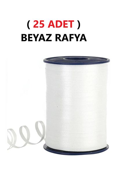 TİFOYS (25 Pieces) 200 Meters Rabant White Raffia Ribbon Ribbon