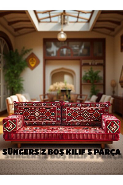 mdhomecarpet Şark Köşesi Kılıf Takımı 70x190 | 5 Parça | Makine Dokuma Kumaş ...