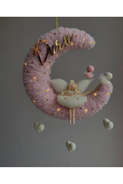 Tasarım Ay bebek kapı süsü, keçe bebek kapı süsü, bebek oda aksesuar