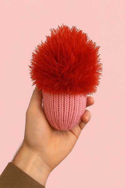 MALLY PET PROFESSIONEL PET CARE Pink and Red Fringed Handmade Sound Cat and Dog Toy