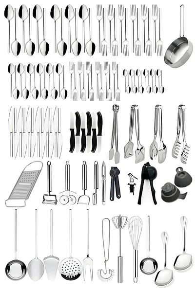 Homerest 104 Pieces Cutlery Set, Simple Model Modern Fork Spoon Knife Set Scoop Set for 12 Persons