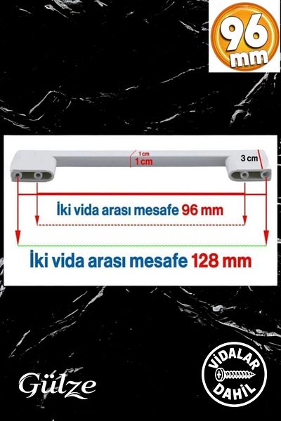 GÜLZE HOME 96-128mm MÂNERE DE MOBILIERA MODEL BRIDĂ ALBĂ - BUCĂTĂRIE, SERTAR, MÂNERE DE DULAP (PLASTIC DUR)