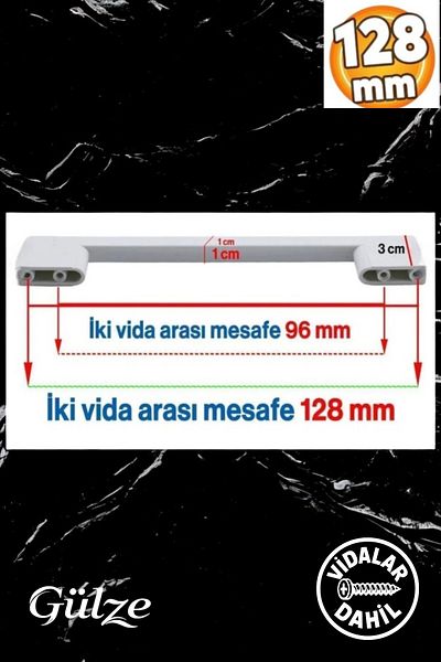 GÜLZE HOME 96-128mm MÂNERE DE MOBILIERA MODEL BRIDĂ ALBĂ - BUCĂTĂRIE, SERTAR, MÂNERE DE DULAP (PLASTIC DUR)