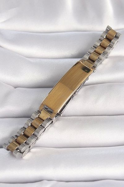 Clariss 316L Steel Gold Silver Color Chain Imprint Model Men's Bracelet