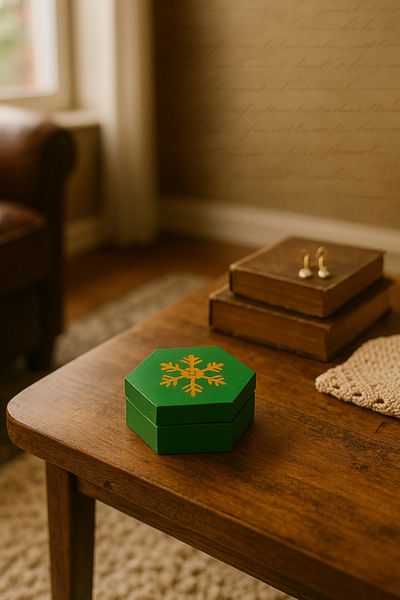 Funlife Scrapbook Snowflake Themed Wooden Storage Box