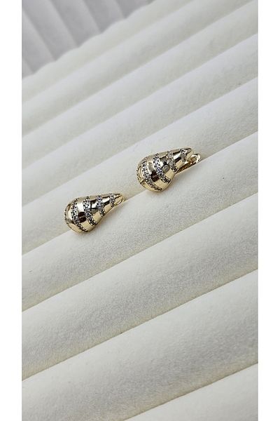 AURA Zircon Stone Women Vip Steel Drop Model Earrings