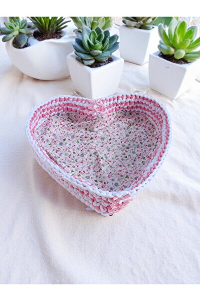 Funlife Scrapbook Kalp Şeklinde Örgü Sepet