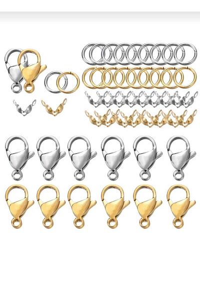 yiğit aksesuar 500 Piece Two Color Bracelet and Necklace Apparatus Jewelry Making Set