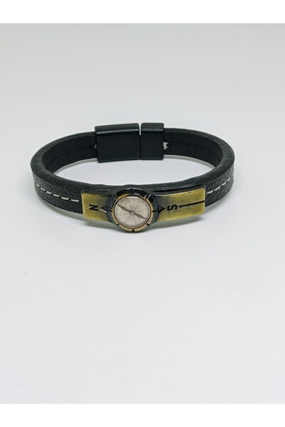 mama india alaçatı Compass Figured Men's Bracelet 19 cm No 8
