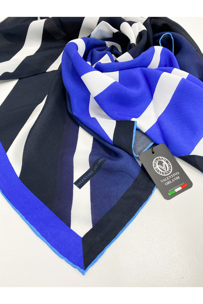 Valentino Orlandi Віскозний шарф - Монохромний лінійний візерунок - 51450-01