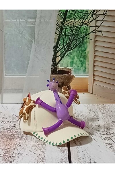 Aydmr Aksesuar Çocuk Kolları Vantuzlu Işıklı Zürafa Figürlü Şapka