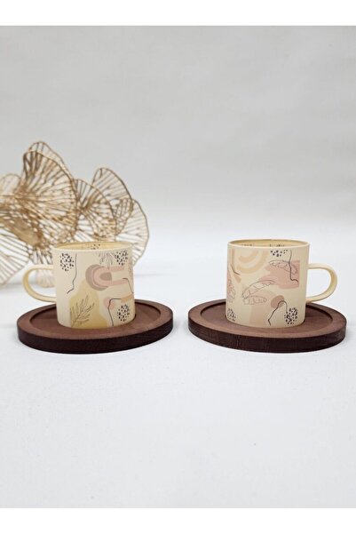 happy mountains Bohem Desenli 2 Adet Buzlu Cam Kahve Fincanı