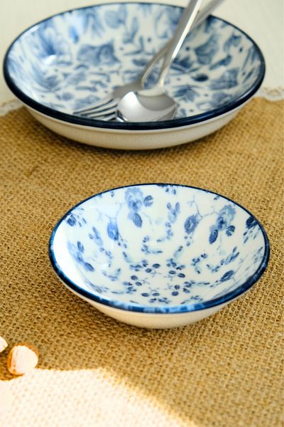 tabakevi Plate House Porcelain Blue Heaven Mini Bowl 90Cc Single 10X10X3Cm