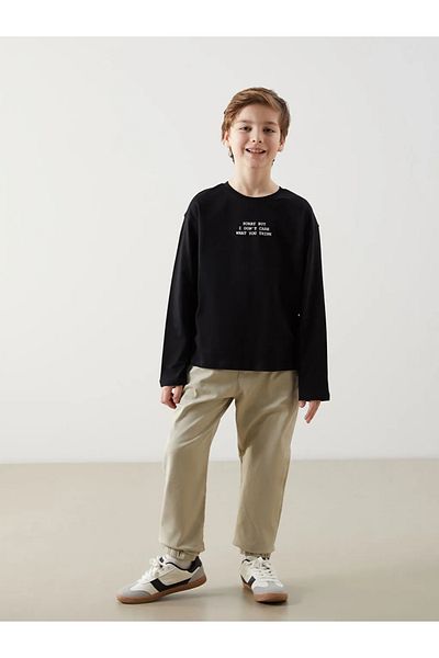 LC Waikiki Lcw Kids Khaki Boys Jogger Pants with Elastic Waist