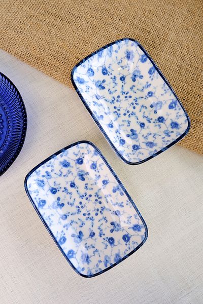 tabakevi Plate House Porcelain Blue Heaven Boat Plate 2 Li 14X10X2Cm