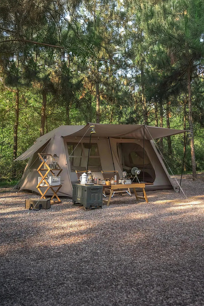 Nurcamp 10 Kişilik Tenteli Dayanıklı Pencereli Aile Kamp Çadırı 290x400x190