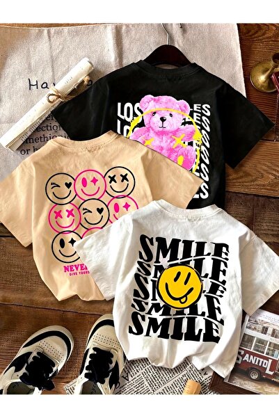 LOTS MODA Συσκευασία 3 τεμαχίων γυναικείων καθημερινών μπλουζών με στρογγυλή ...