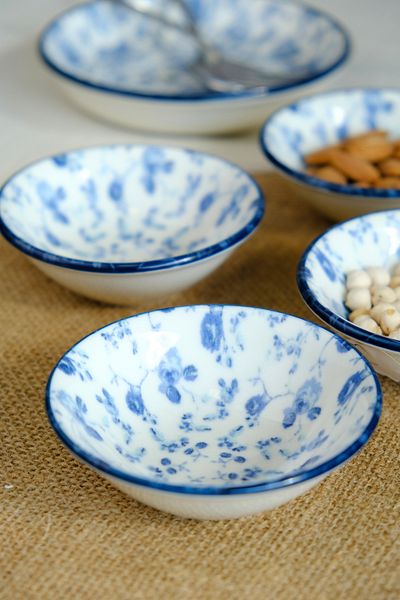 tabakevi طبق بيت بورسلين بلو هيفن وعاء صغير 90 سم مكعب 4 قطع 10x10x3 سم