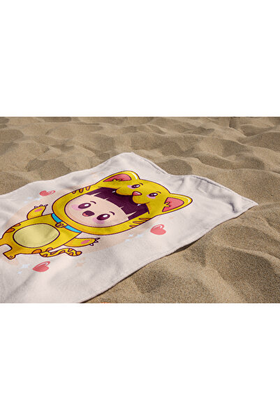 Home Πετσέτα μπάνιου για νεαρά κορίτσια με ψηφιακή εκτύπωση με σχέδιο αρκουδάκι