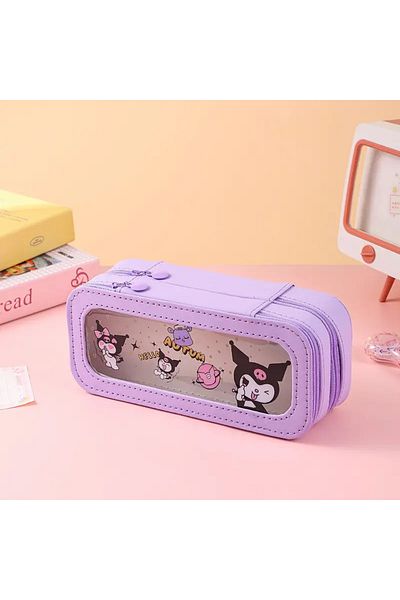 ada çanta kırtasiye Children's Pencil Case with Kuromi Figure Double Fold Window Ad5037