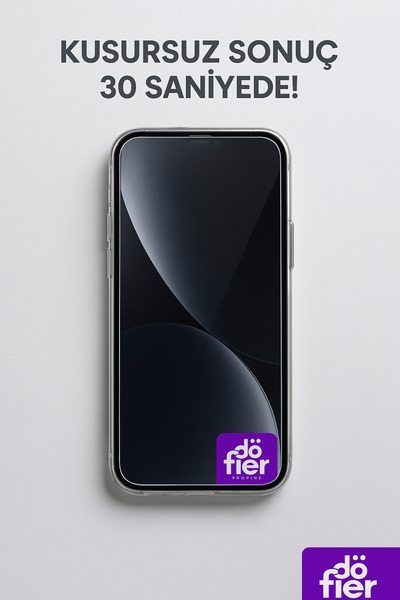 DÖFİER Döfier İphone 15 Pro Uyumlu Hayalet Kırılmaz Cam Ekran Koruyucu + Kolay Uygulama Aparatı Tam Uyumlu