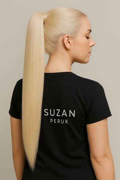 Suzan Peruk Gerçek Saç Doğal At Kuyruğu Tak ve Çık saç ve Her renk var