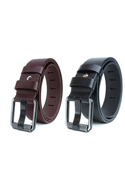 derikem Curea de blugi pentru bărbați, 4,5 cm, 100% piele naturală, țeavă nea...