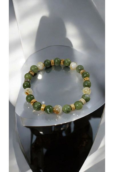 Tasarım Canada Jade Stone and Citrine Lucky Bracelet
