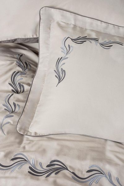 VAROL Embroidered Cotton Satin Double Duvet Cover Set
